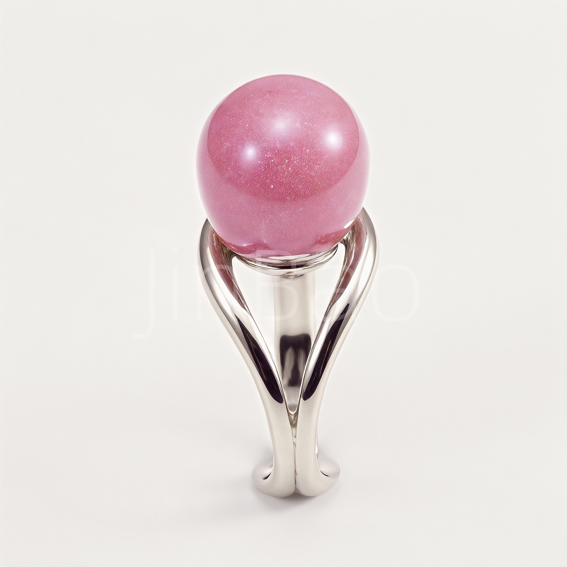 Twisted Split Shank Starry Pink Pearl Statement Ring for Women | N002836