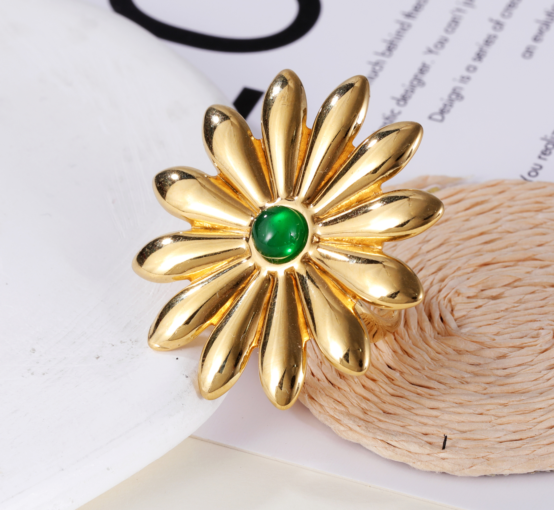 Green Petal Ring - Creative Jewelry for Women | G005546-JinBaoJewerly