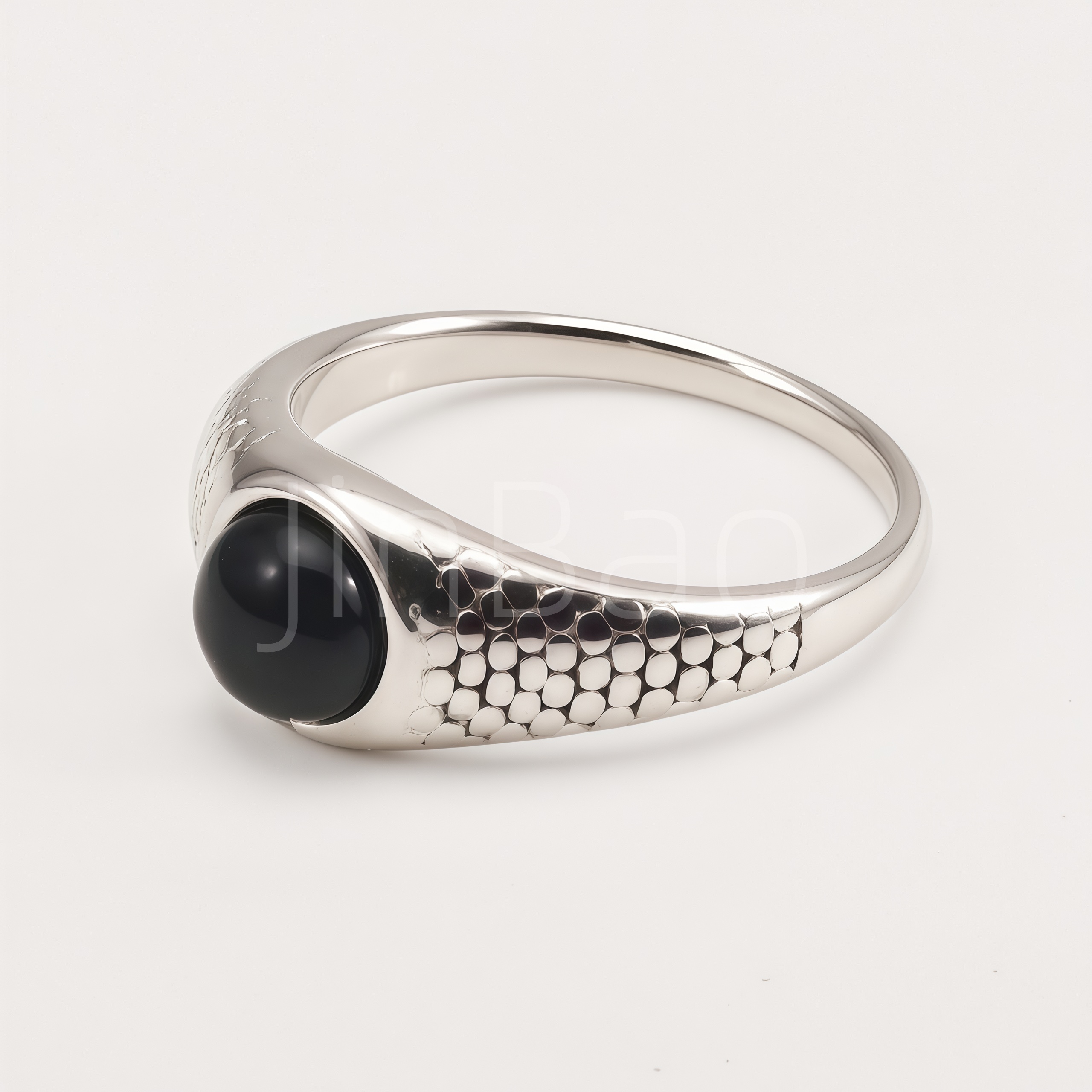 Minimalist Vintage Fish‑Scale Embossed Men Ring | B173