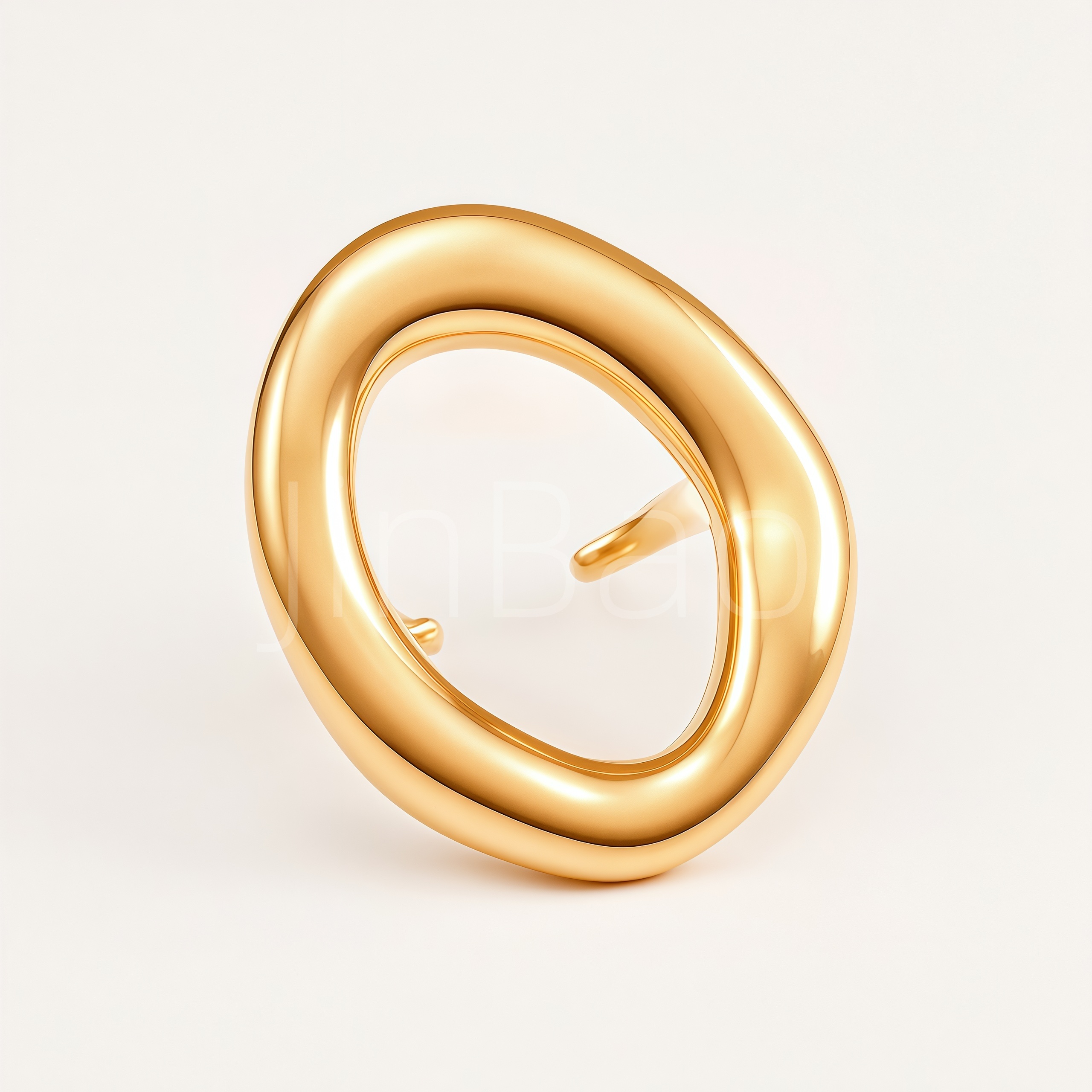 Smooth Polished Fluid Geometric Open Stainless Steel Women Ring | E00486