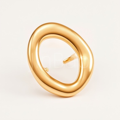 Smooth Polished Fluid Geometric Open Stainless Steel Women Ring | E00486
