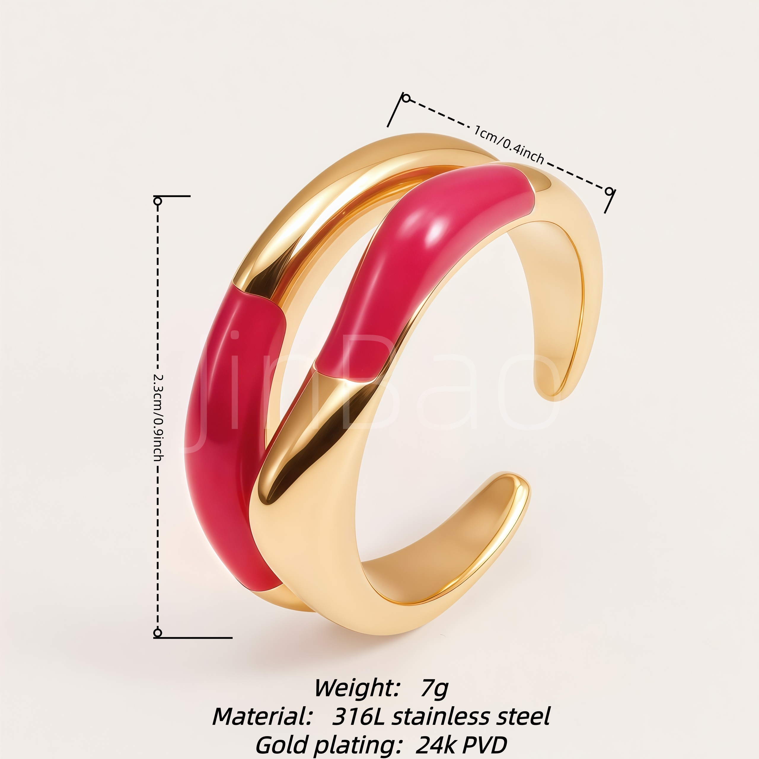Minimalist Stackable Enamel Women Open Ring | B0083