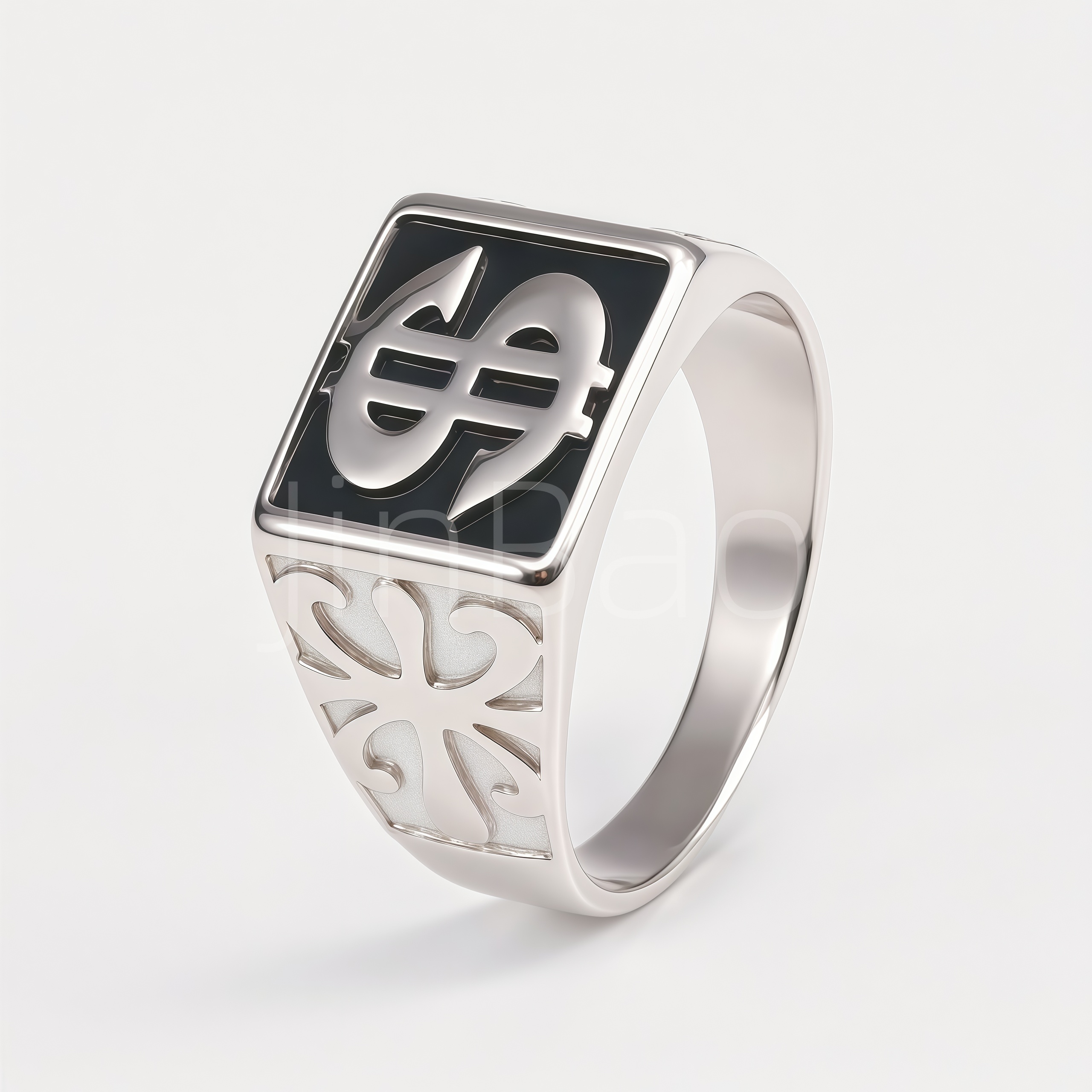 Hip Hop Dollar Gold Silver Stainless Steel Men Ring | D0499