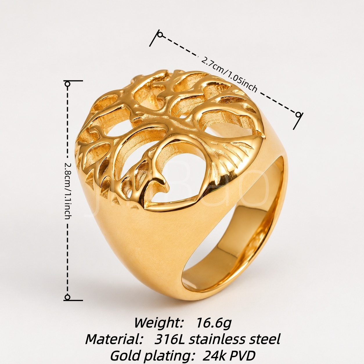 Tree of Life Hollow Cutout Ring for Women | E00636