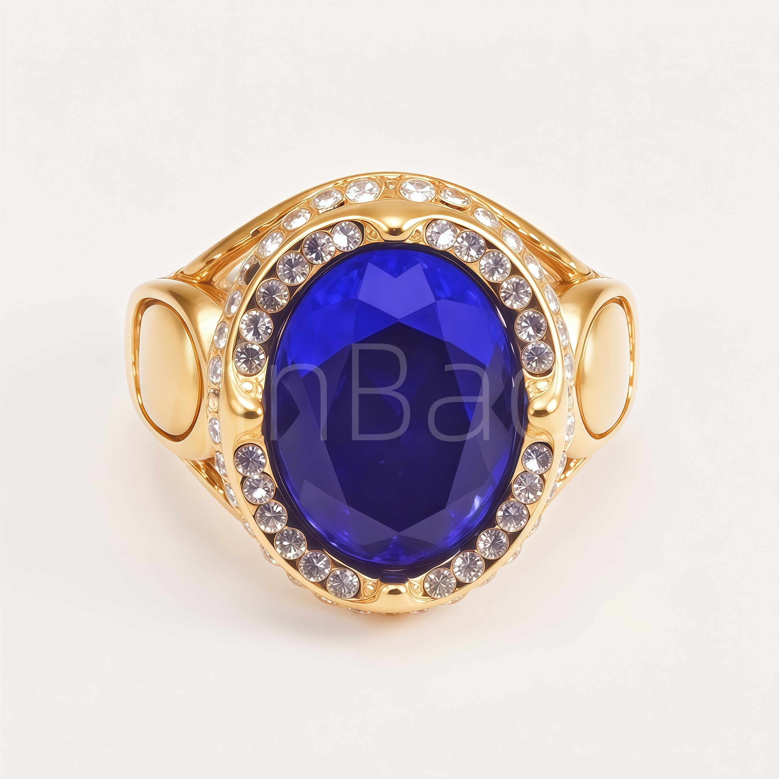Vintage Blue Gem Stone Men Ring | B259
