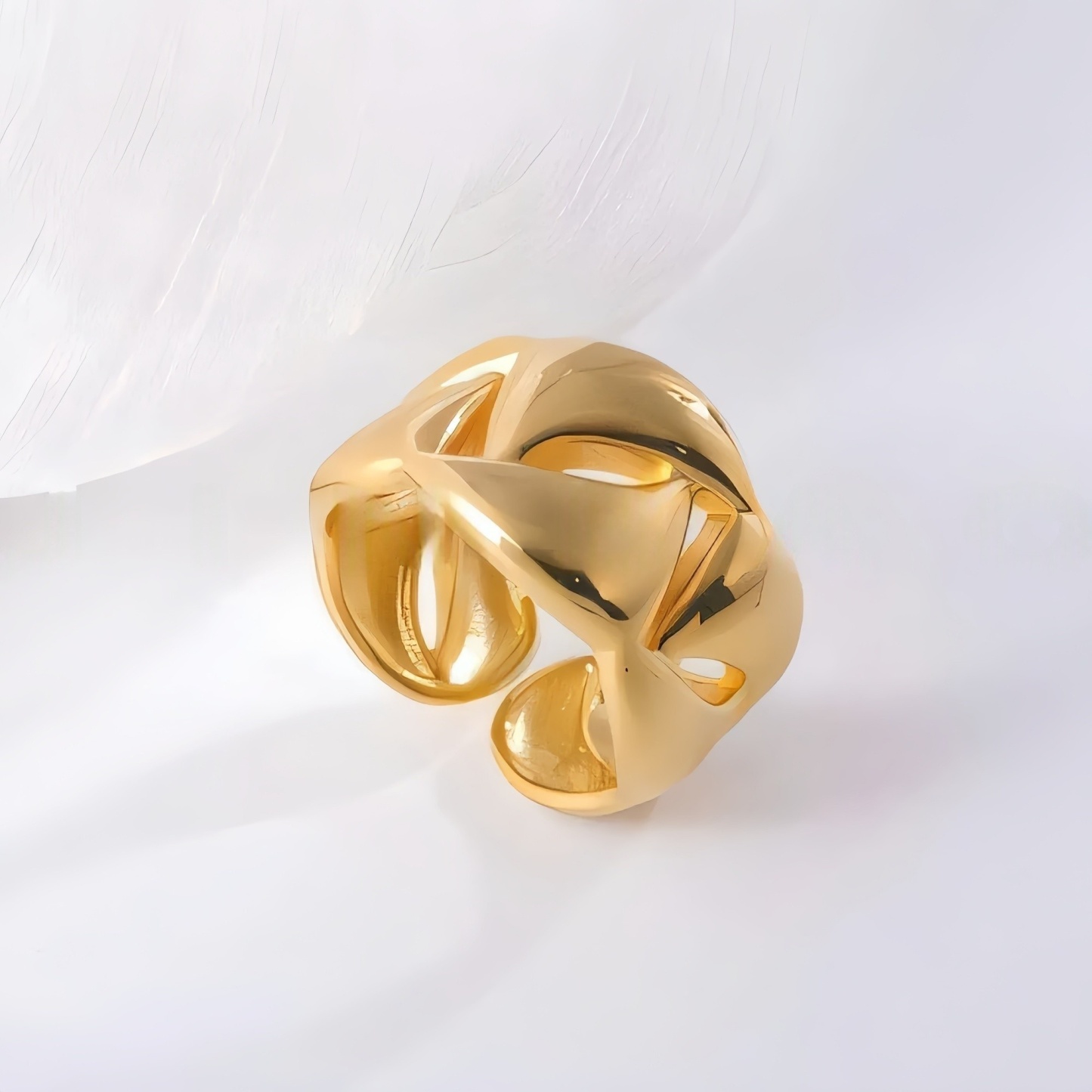 Delicate Hollow Design Stainless Steel Ring for Women | G00133-JinBaoJewerly