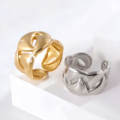 Delicate Hollow Design Stainless Steel Ring for Women | G00133-JinBaoJewerly