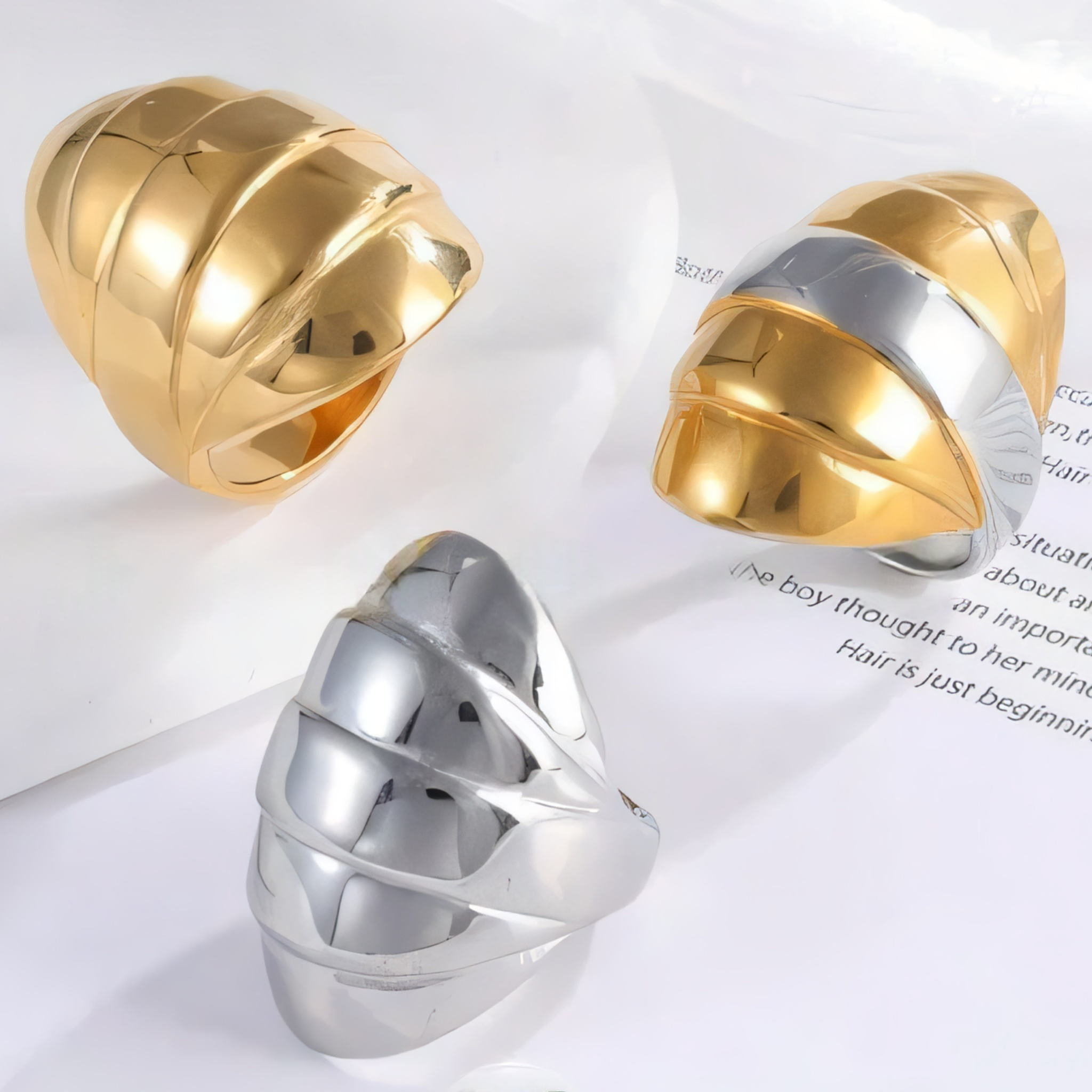 Delicate Layered Design Stainless Steel Ring for Women | G001191-JinBaoJewerly