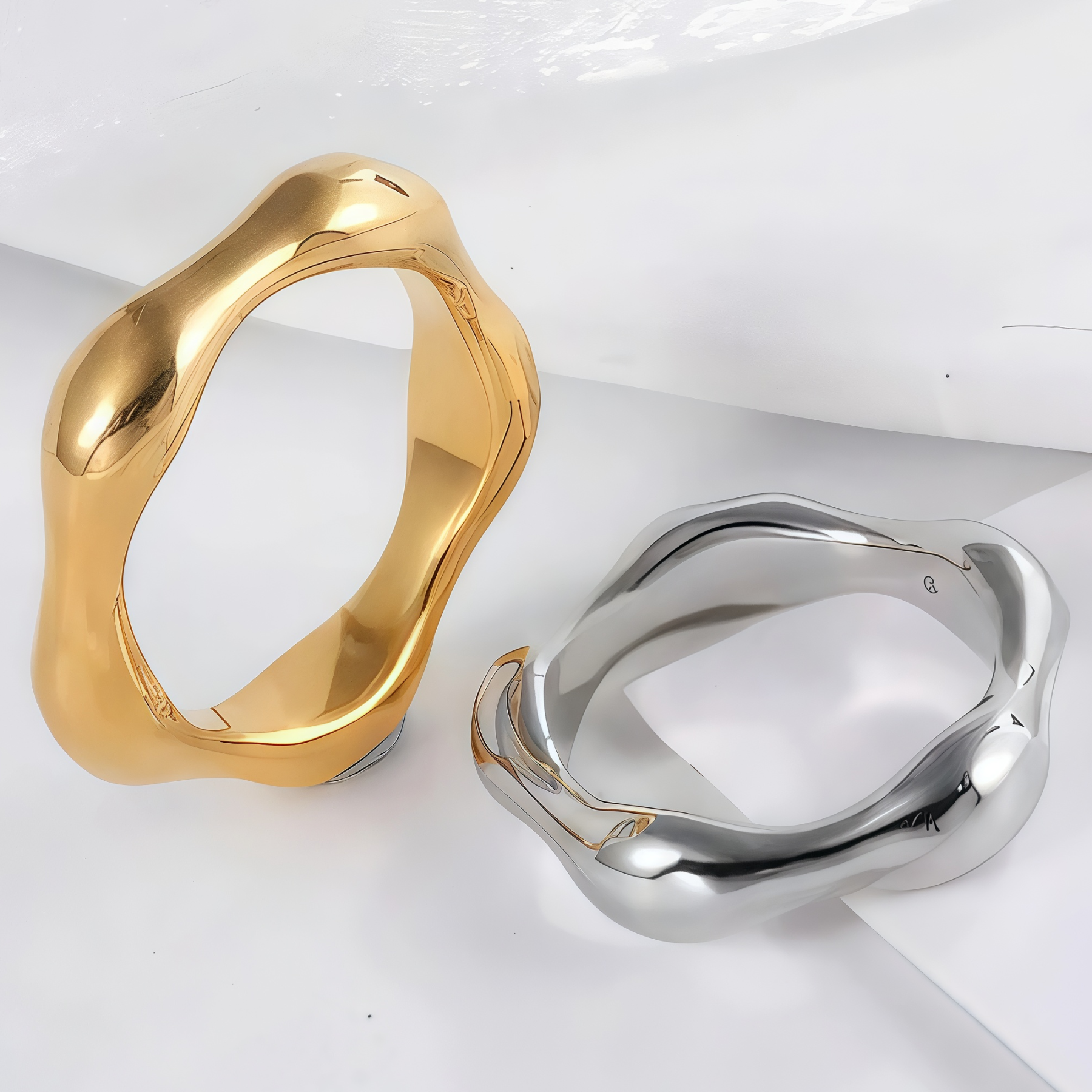 Delicate Stainless Steel Streamline Ring for Women | G00645-JinBaoJewerly