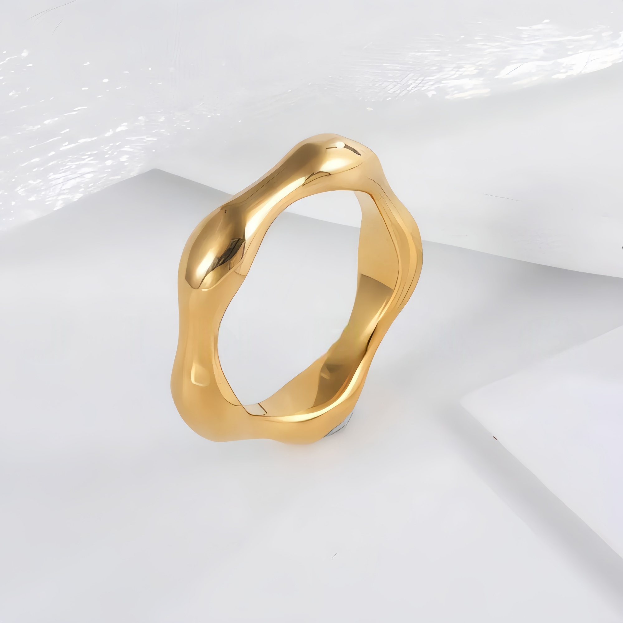 Delicate Stainless Steel Streamline Ring for Women | G00645-JinBaoJewerly