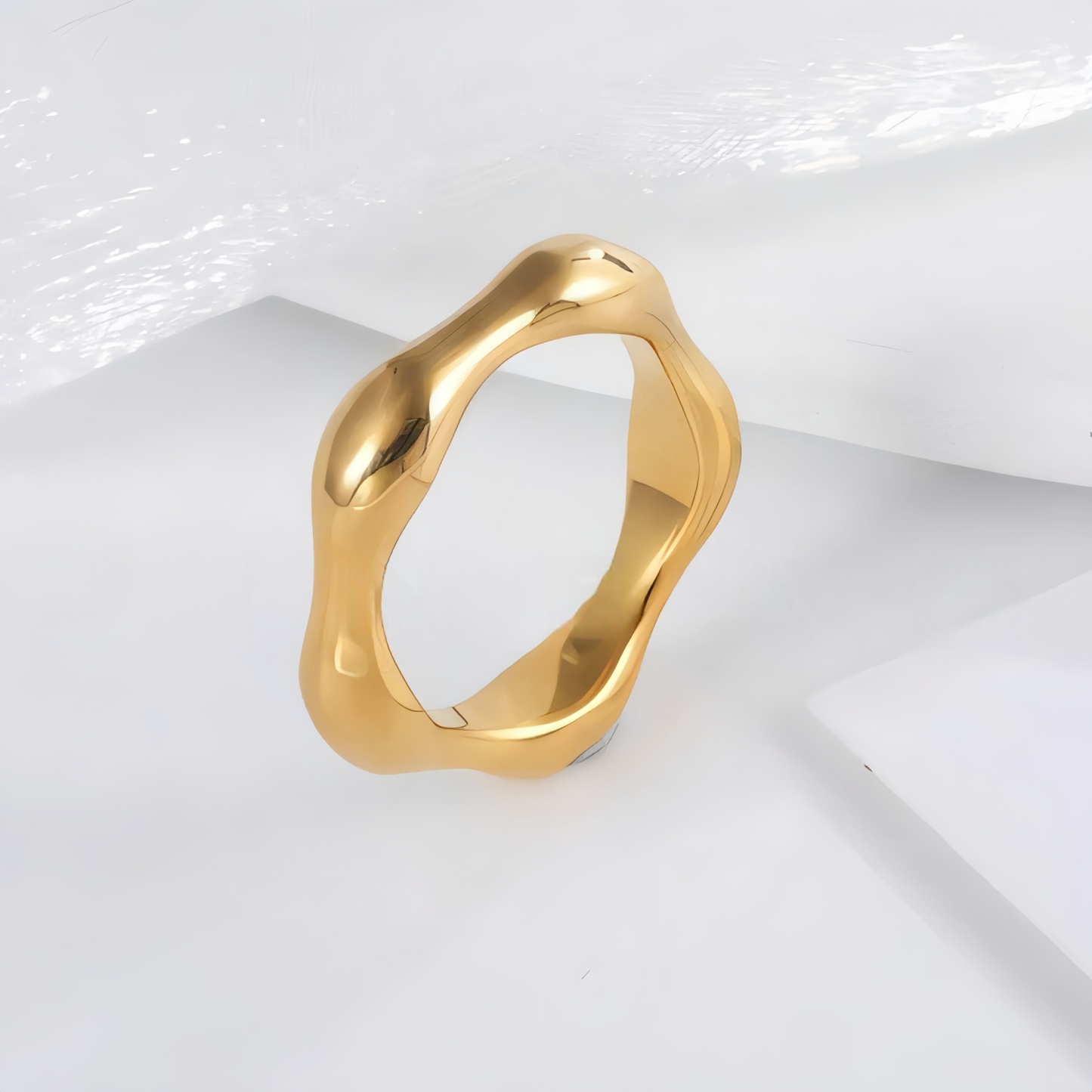 Delicate Stainless Steel Streamline Ring for Women | G00645-JinBaoJewerly