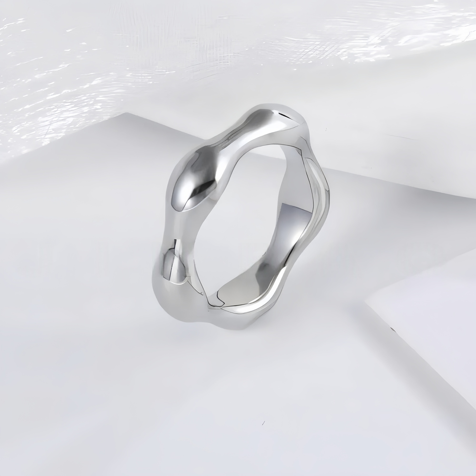Delicate Stainless Steel Streamline Ring for Women | G00645-JinBaoJewerly