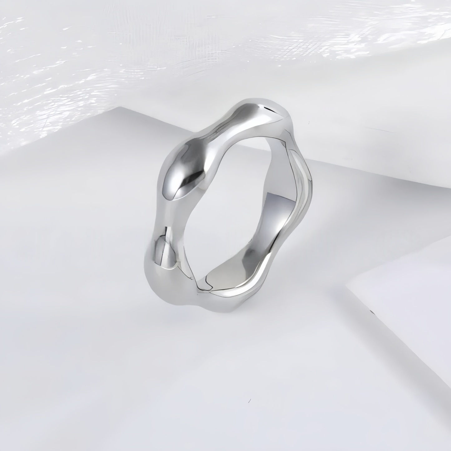 Delicate Stainless Steel Streamline Ring for Women | G00645-JinBaoJewerly