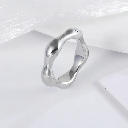 Delicate Stainless Steel Streamline Ring for Women | G00645-JinBaoJewerly