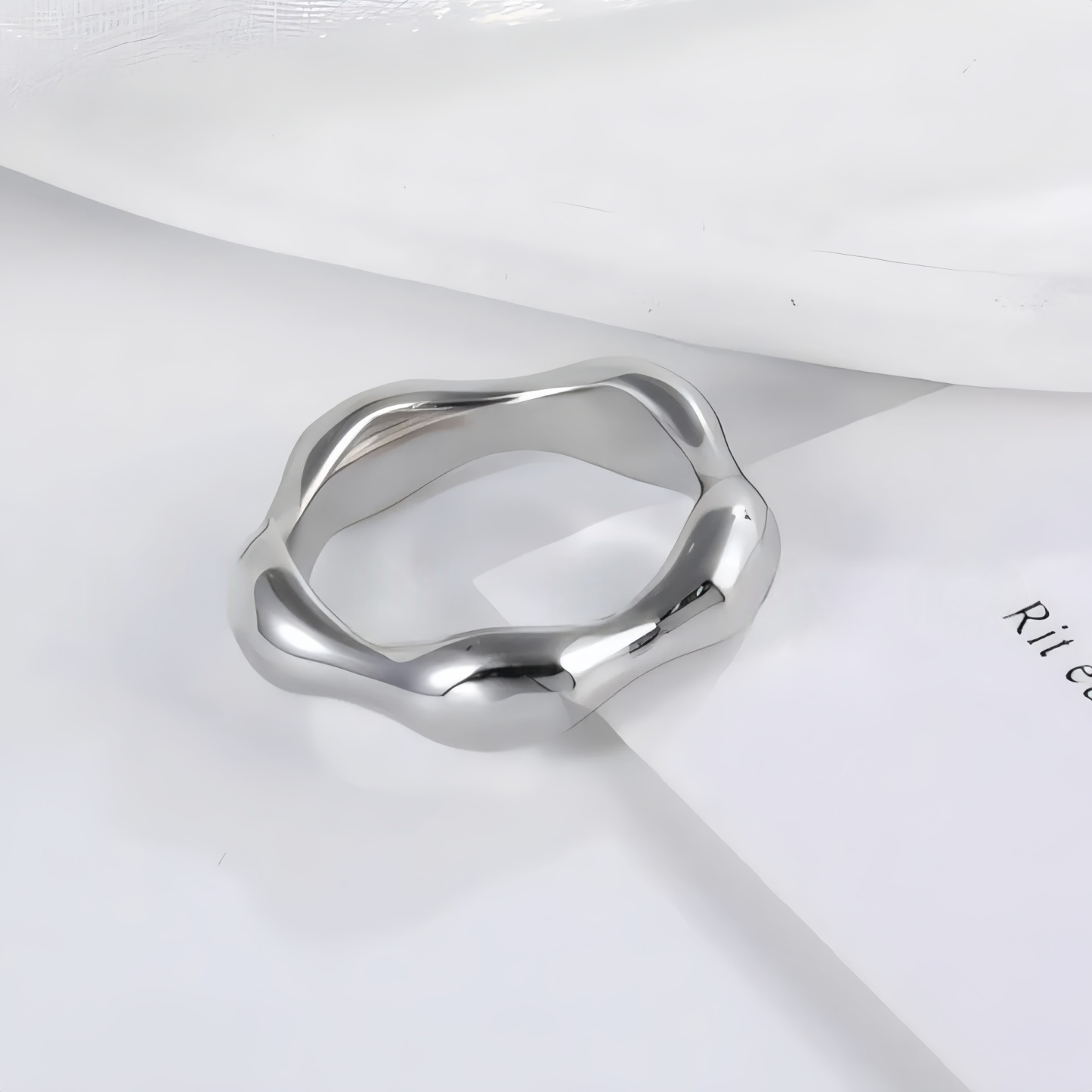 Delicate Stainless Steel Streamline Ring for Women | G00645-JinBaoJewerly