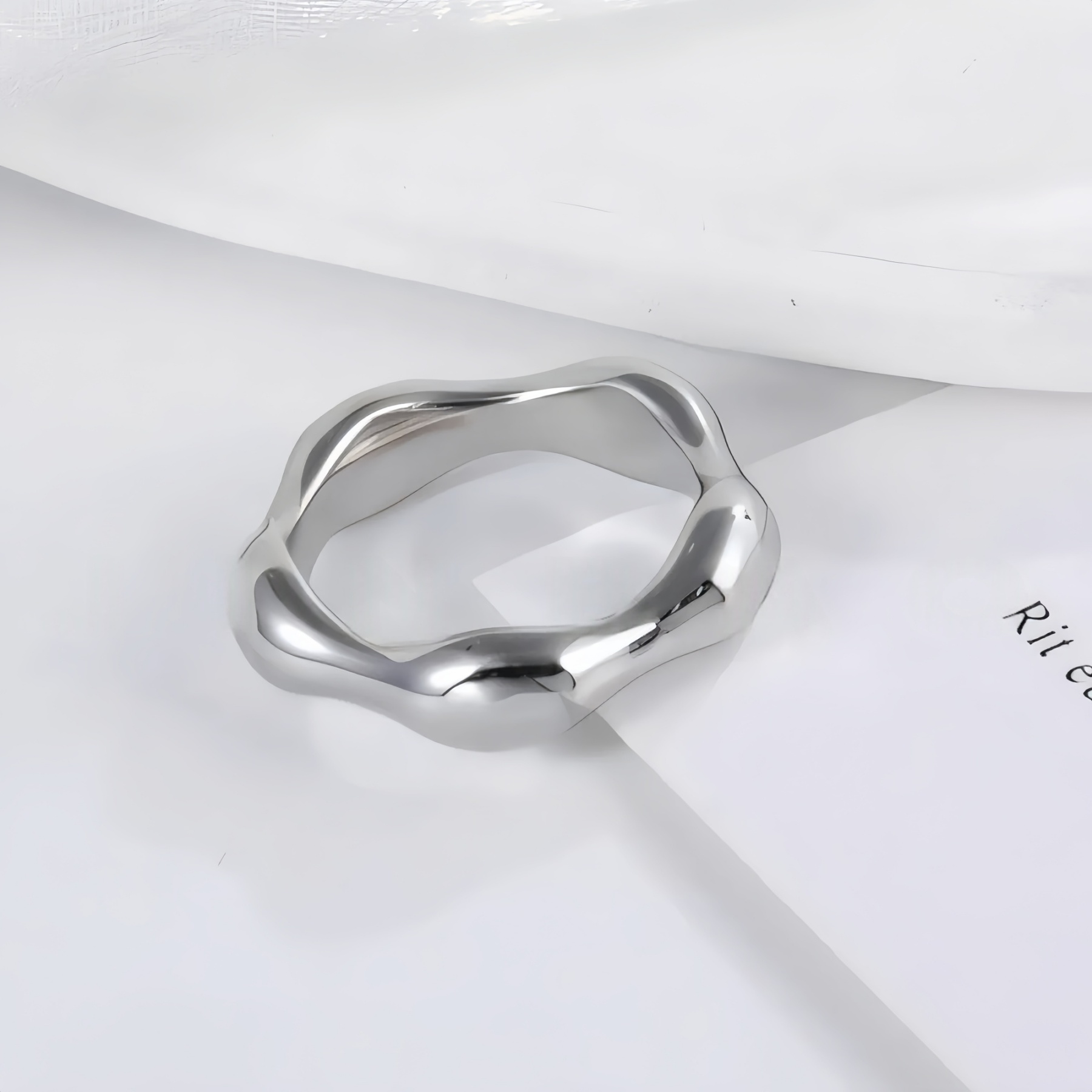 Delicate Stainless Steel Streamline Ring for Women | G00645-JinBaoJewerly