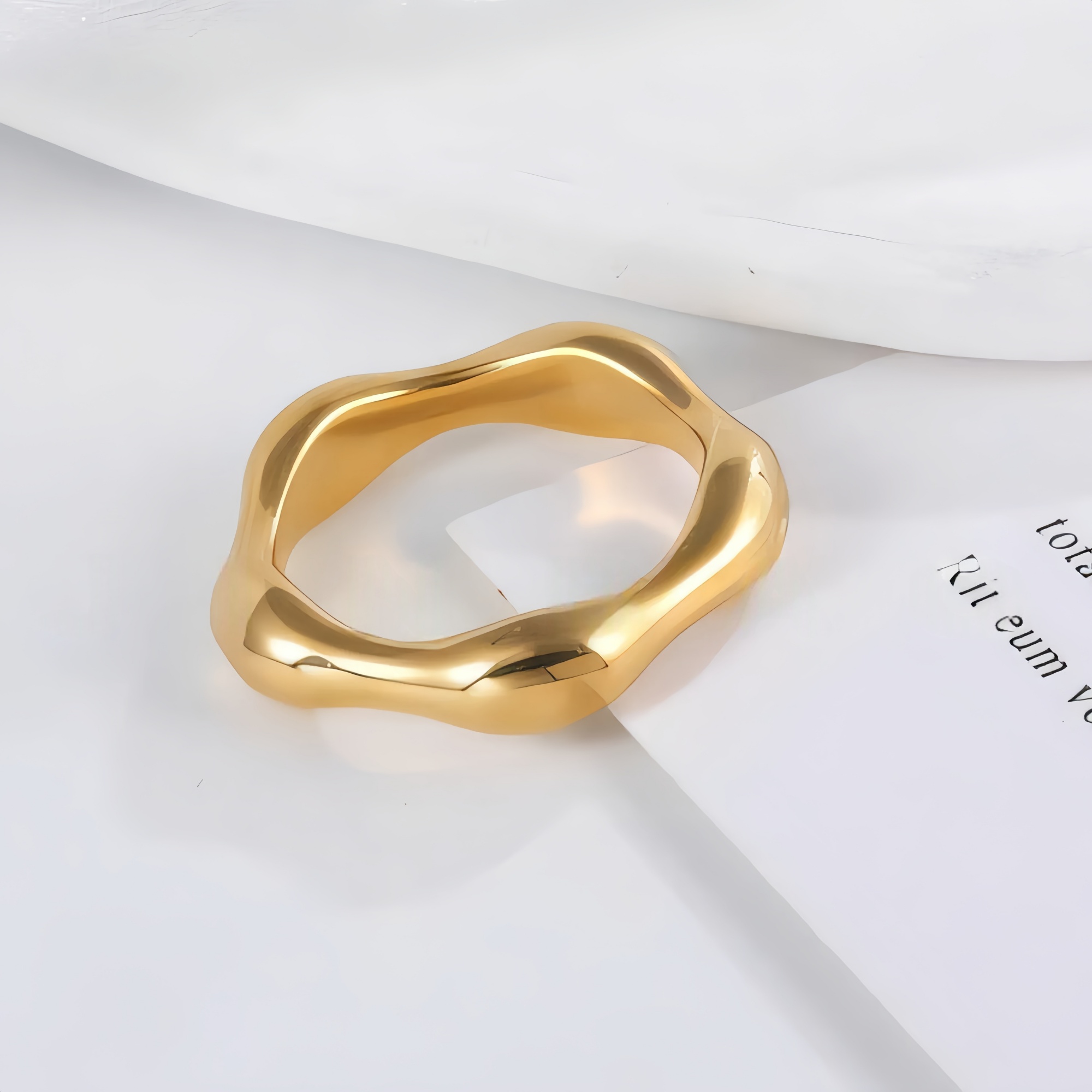 Delicate Stainless Steel Streamline Ring for Women | G00645-JinBaoJewerly