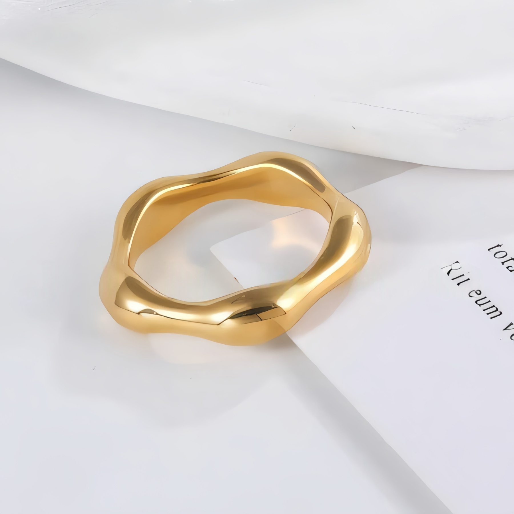 Delicate Stainless Steel Streamline Ring for Women | G00645-JinBaoJewerly