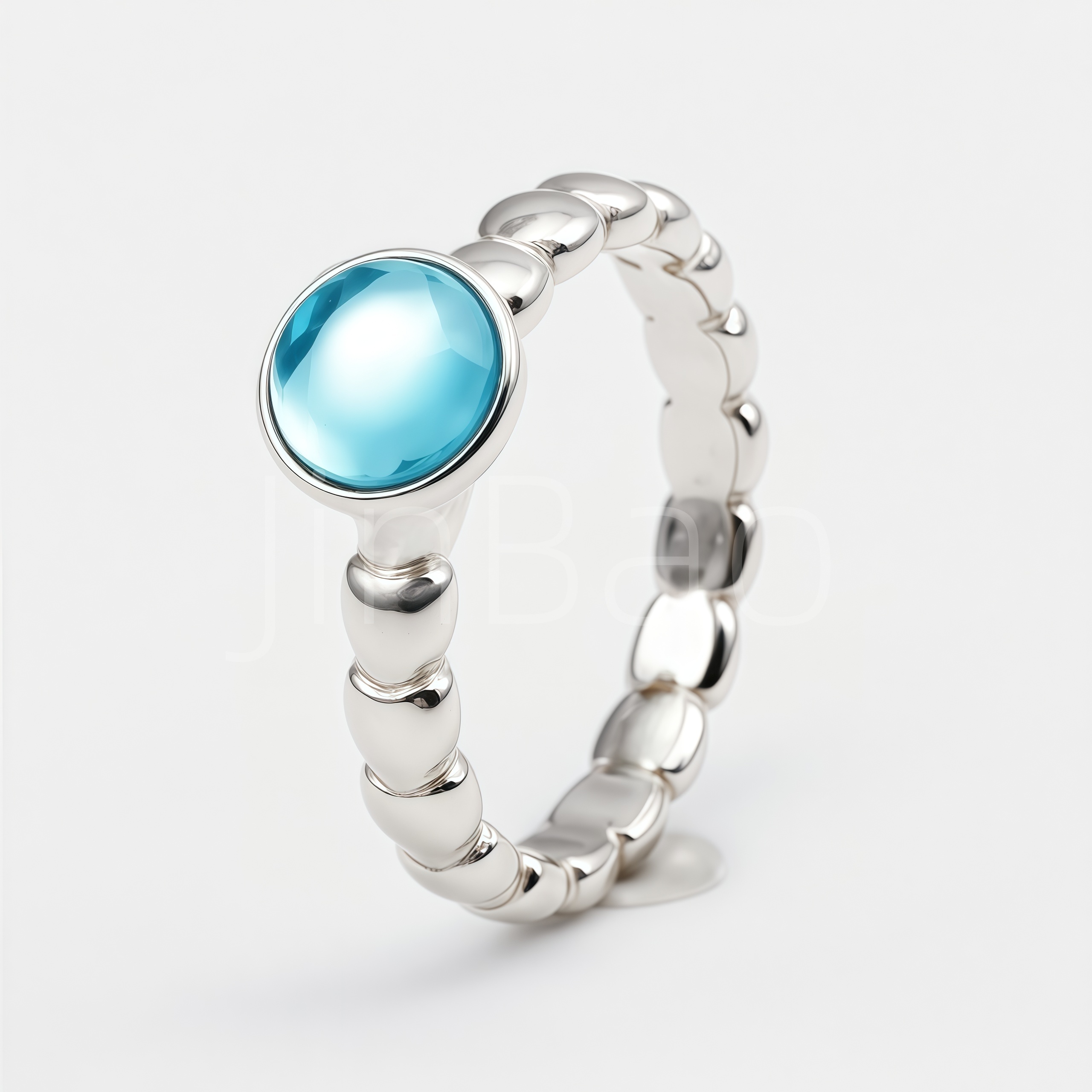 316L Stainless Steel Bezel Set Oval Gemstone Ring for Women | E0038