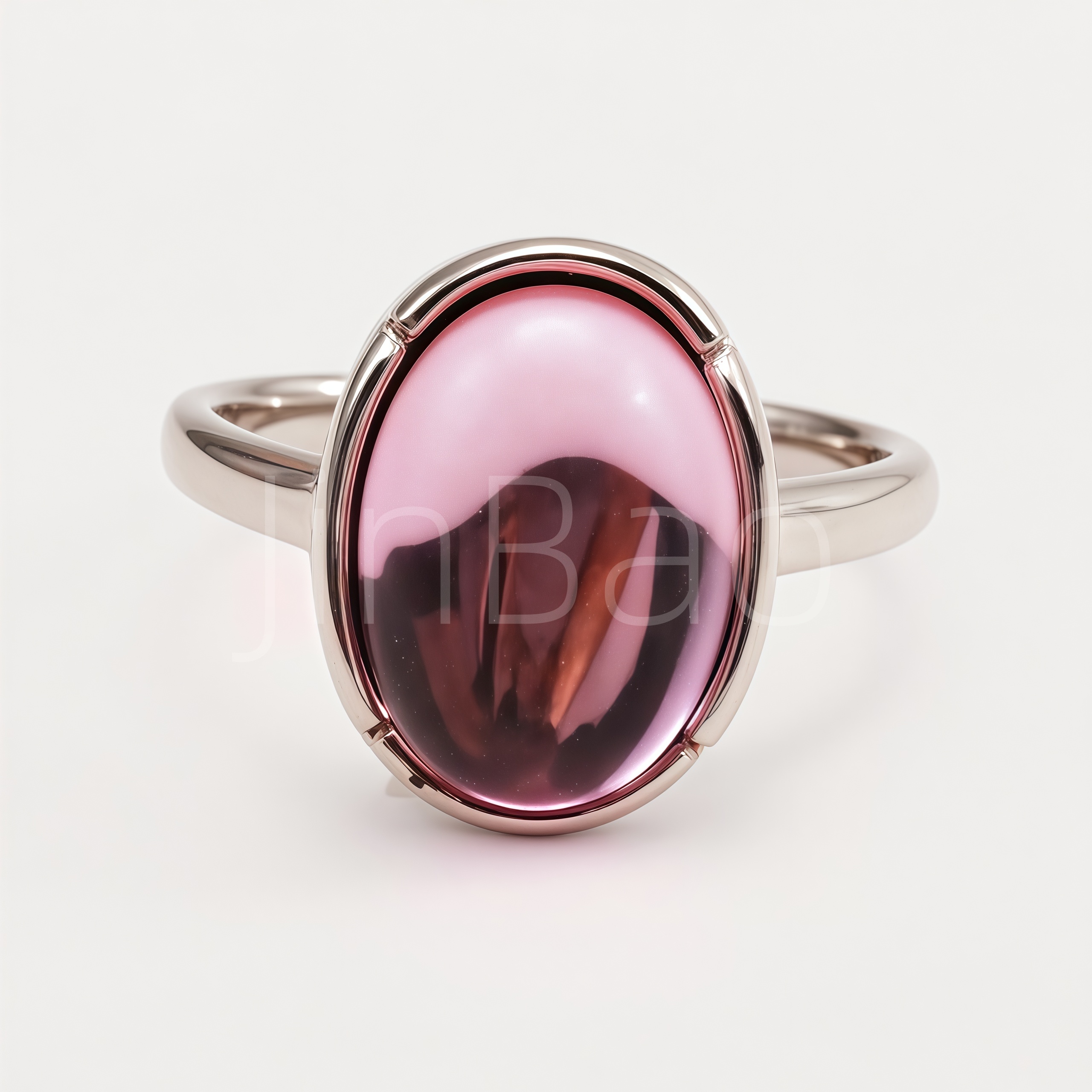 Minimalist Oval Bezel Set Single Stone Women's Ring | E0039