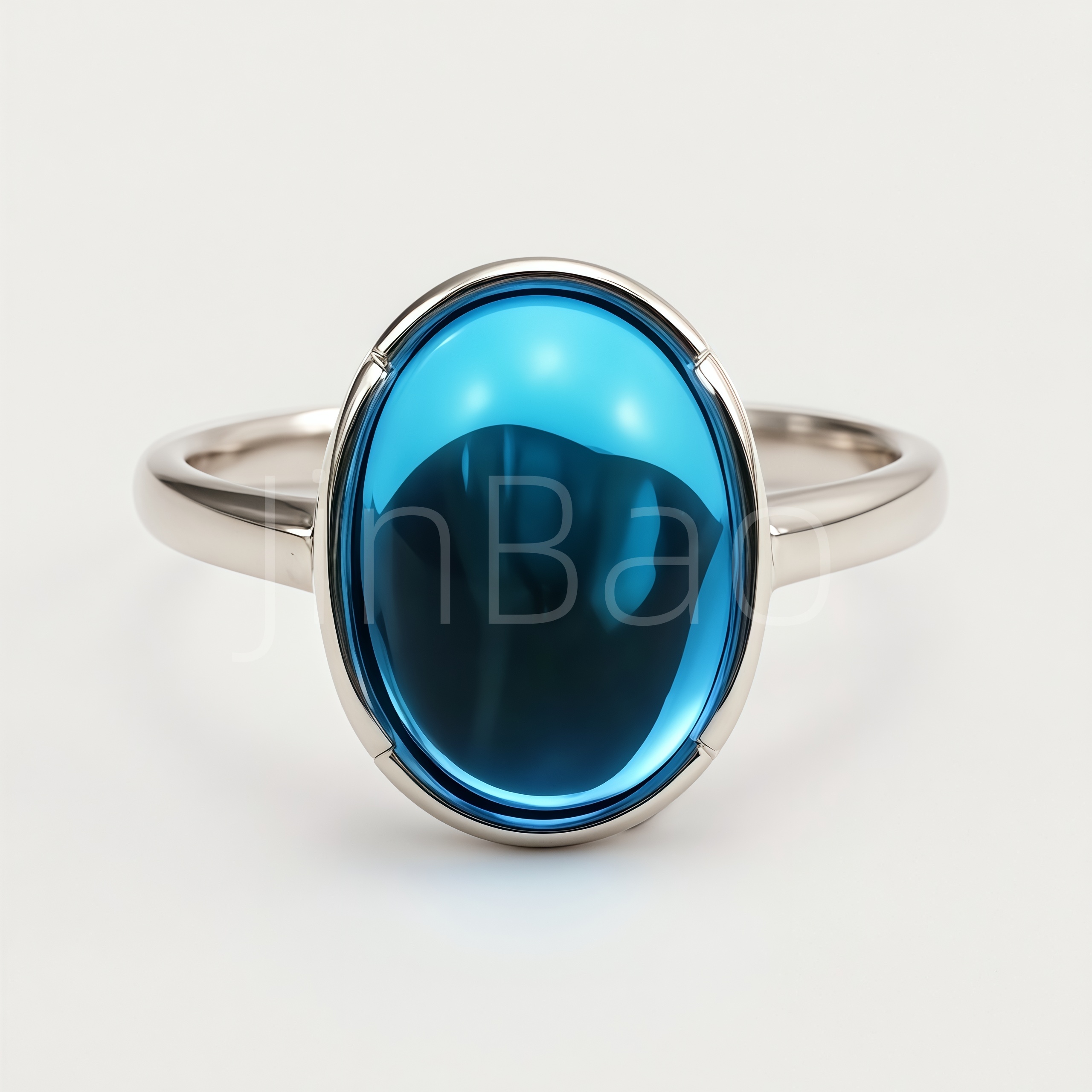 Minimalist Oval Bezel Set Single Stone Women's Ring | E0039