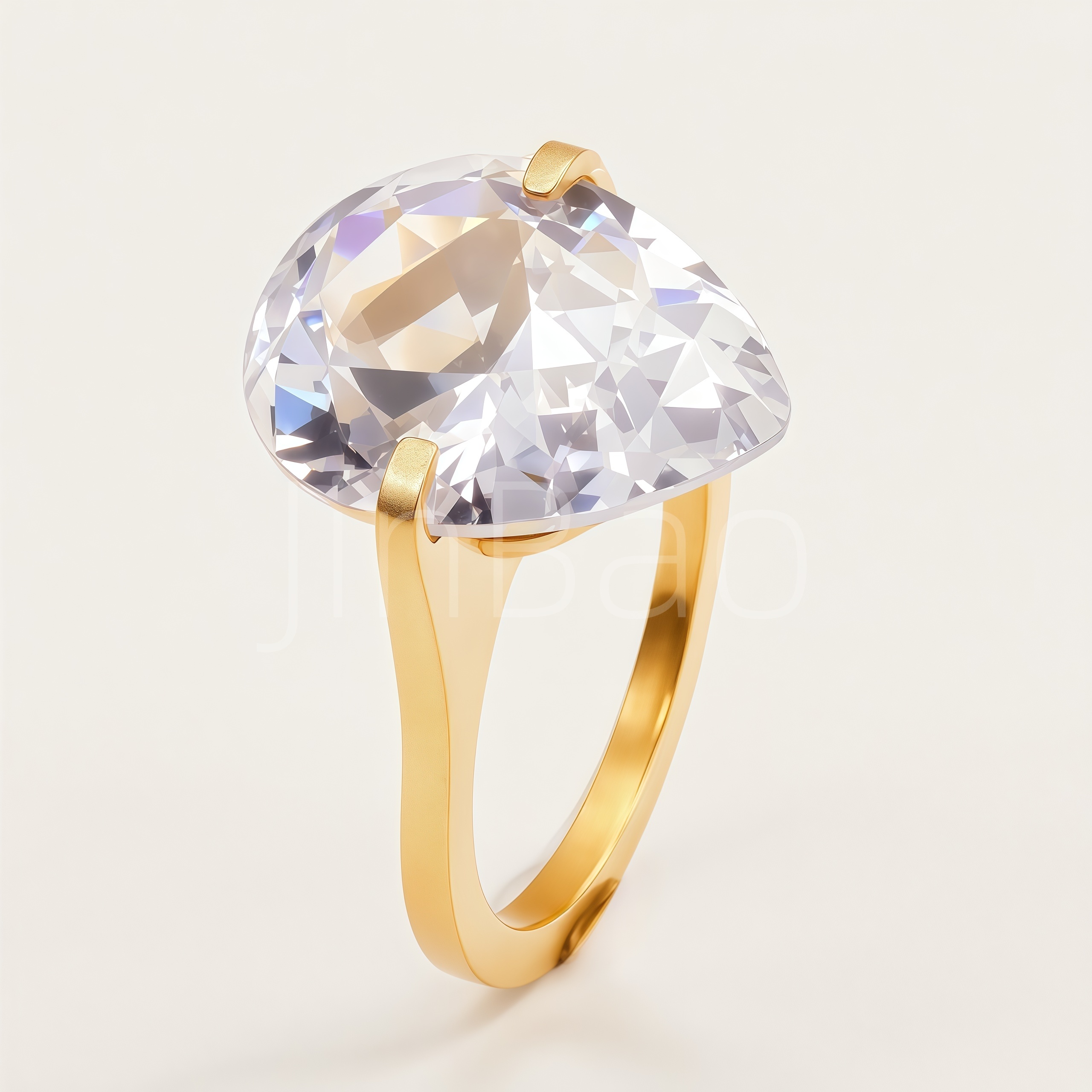 Large Heart Cut CZ Solitaire Statement Women's Ring | E0049