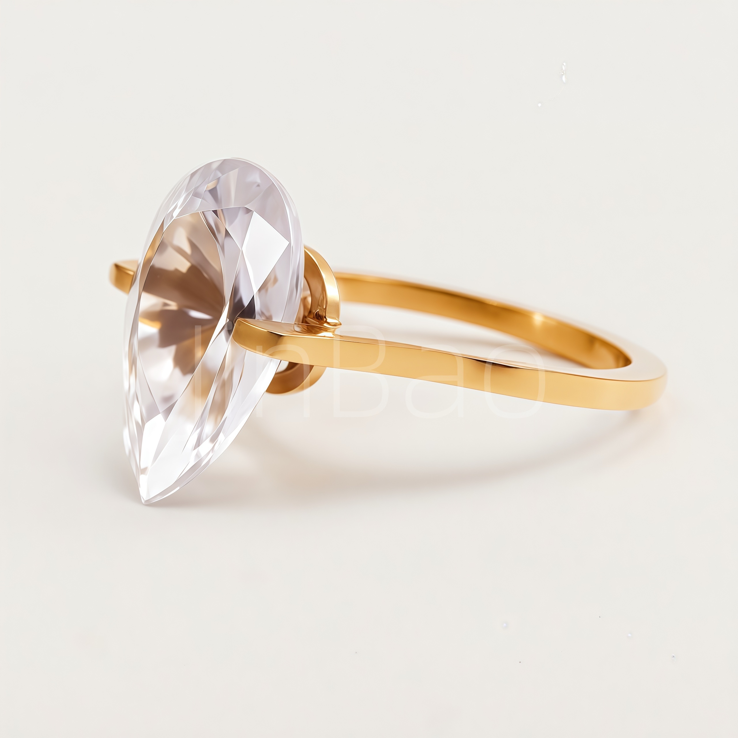 Large Heart Cut CZ Solitaire Statement Women's Ring | E0049