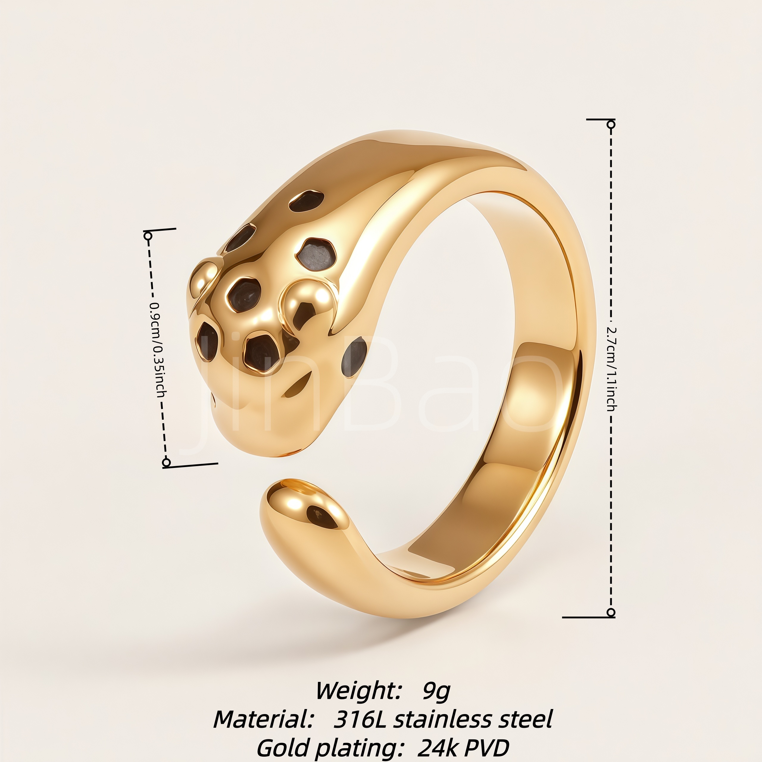 Stainless Steel Wild Panther Animal Statement Ring for Women | N002711