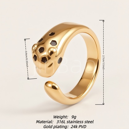 Stainless Steel Wild Panther Animal Statement Ring for Women | N002711