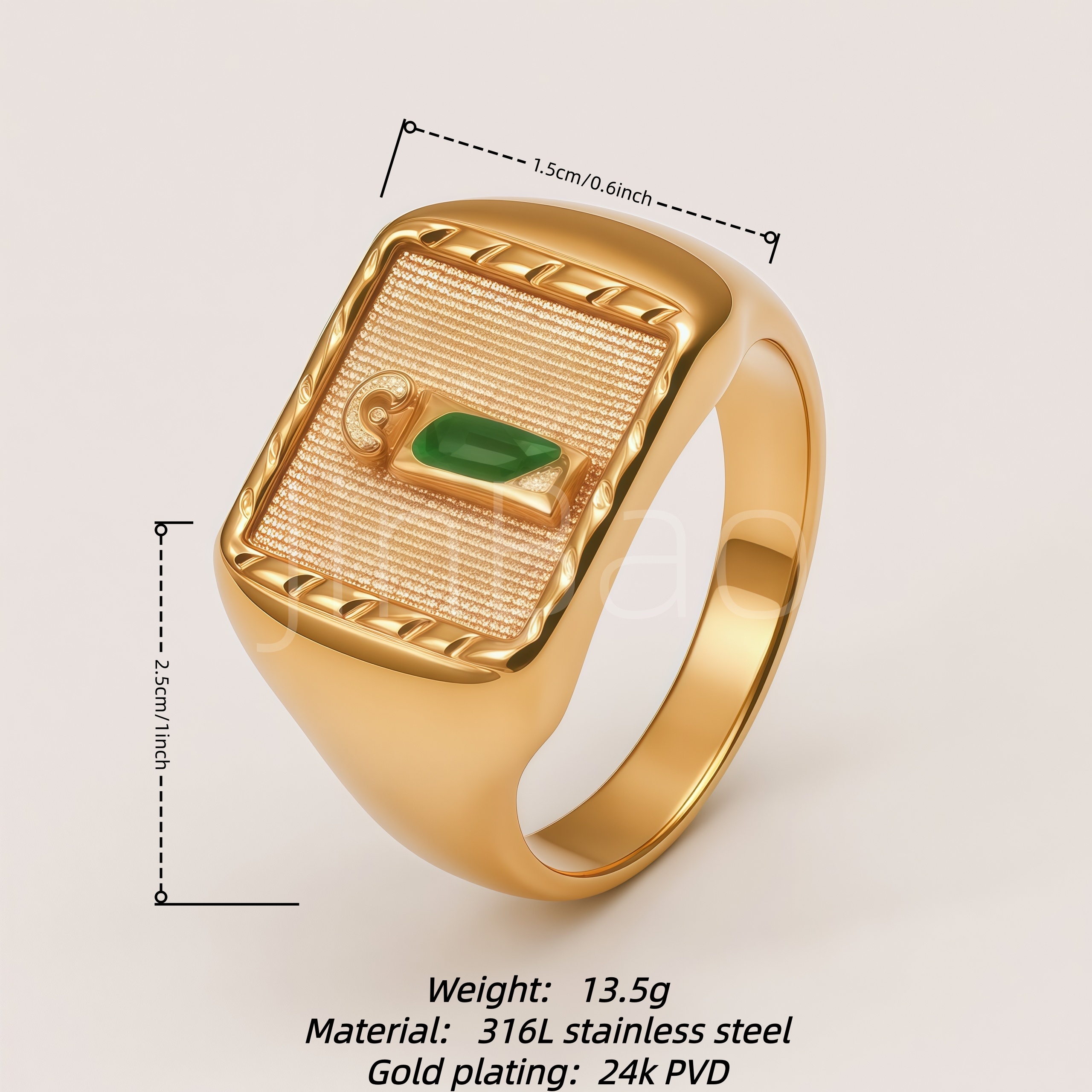 8-Piece Religious Icon Men Signet Ring | D0506