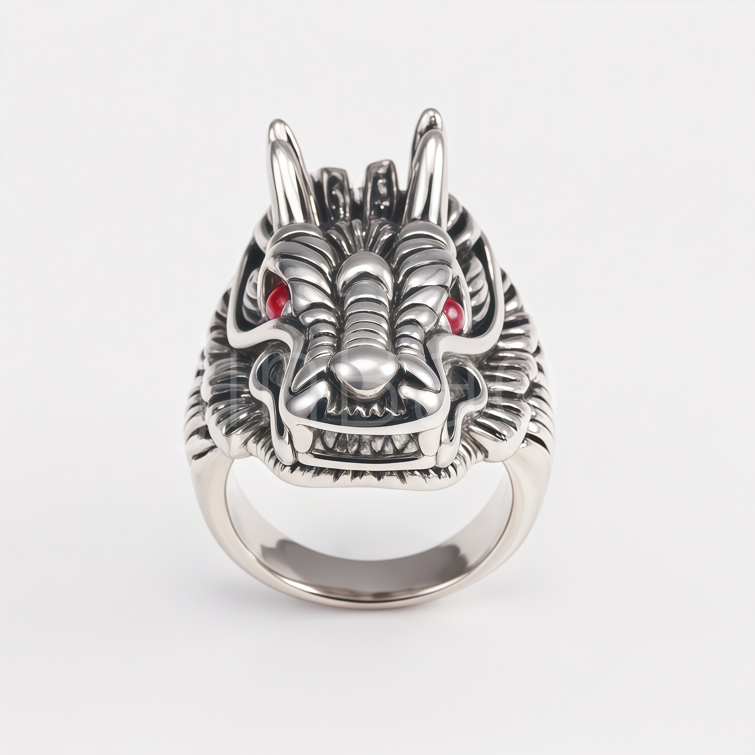 Retro 3D Dragon Head Stainless Steel Men Finger Ring | 