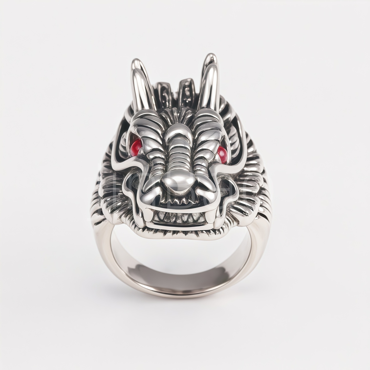 Retro 3D Dragon Head Stainless Steel Men Finger Ring | 