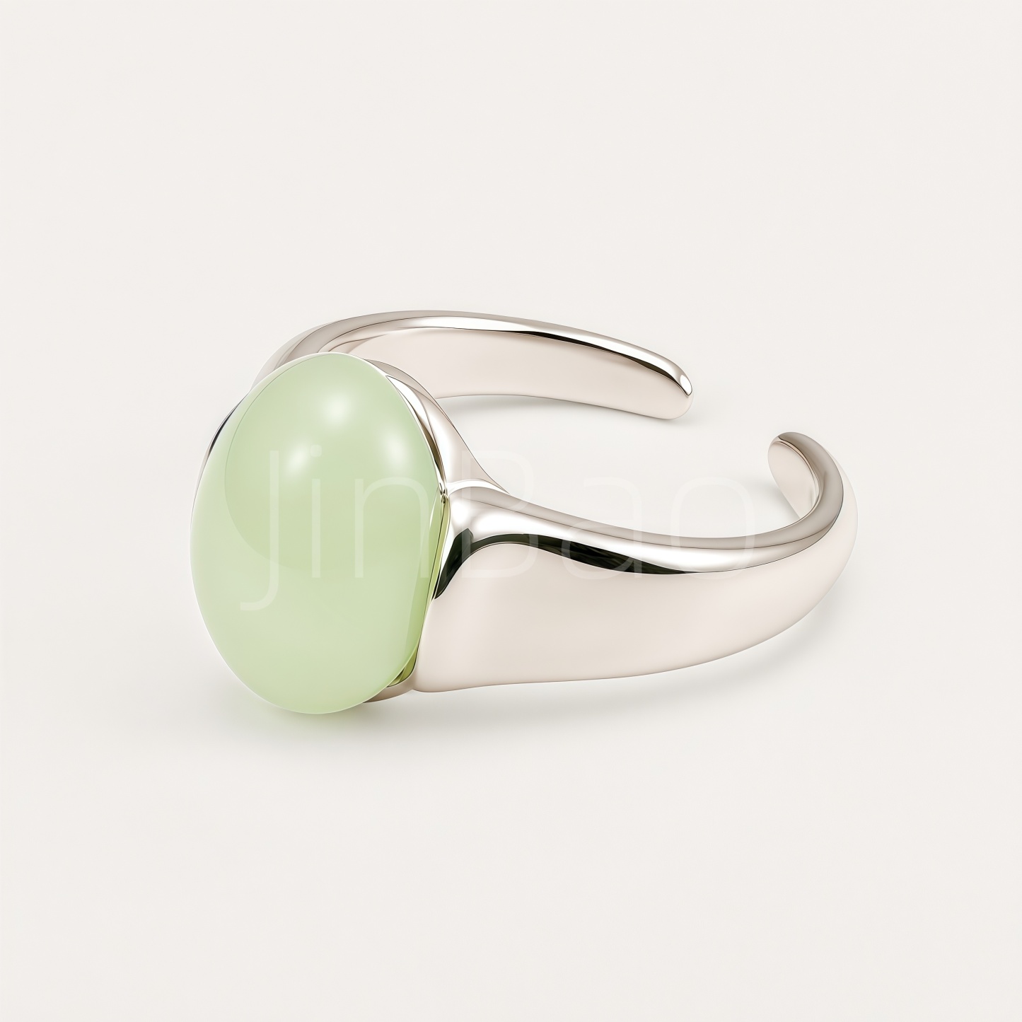 Mint Cream Enamel Open Adjustable Women Ring | N002844