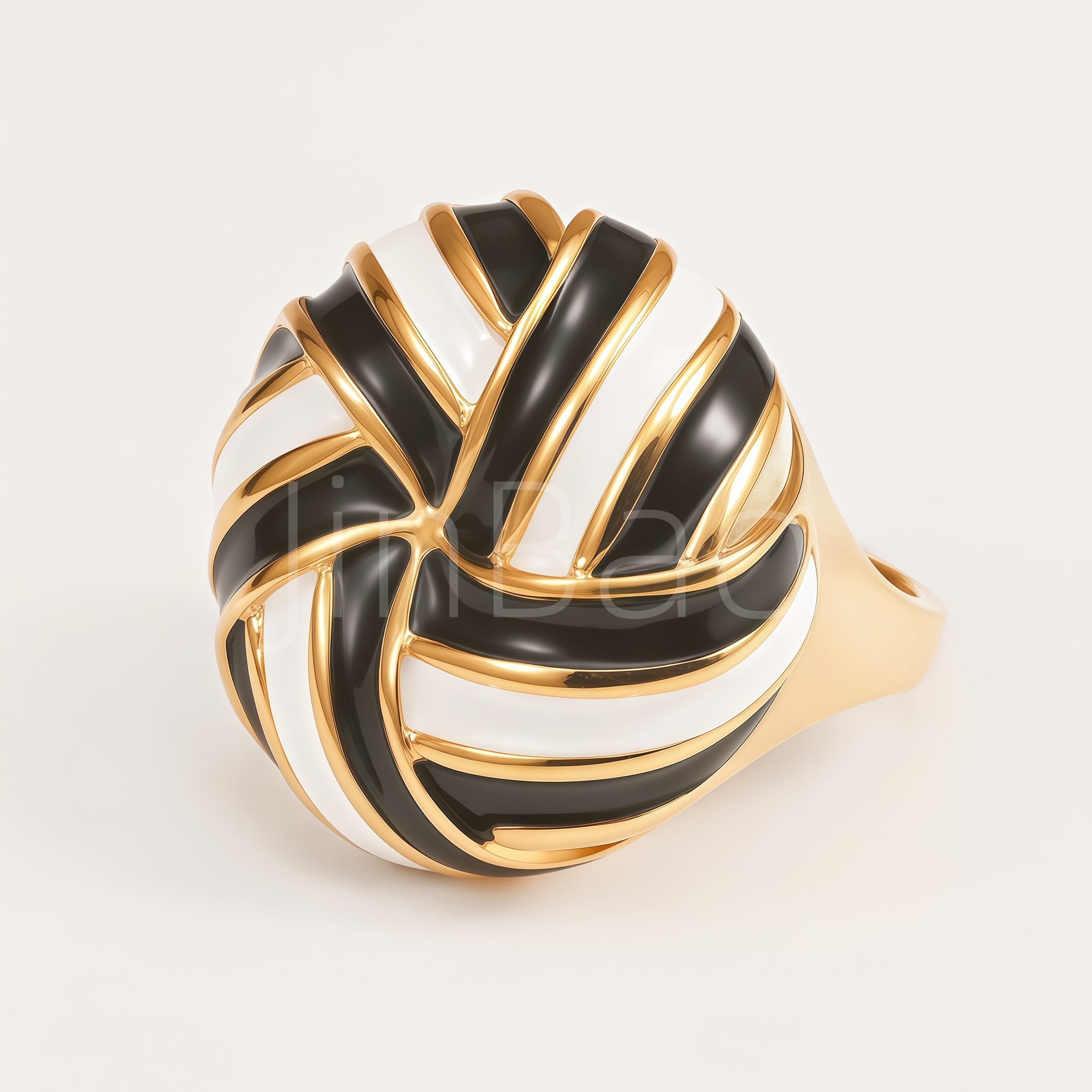 Sport Volleyball Shape Stainless Steel Fan Finger Ring for Women | E00507