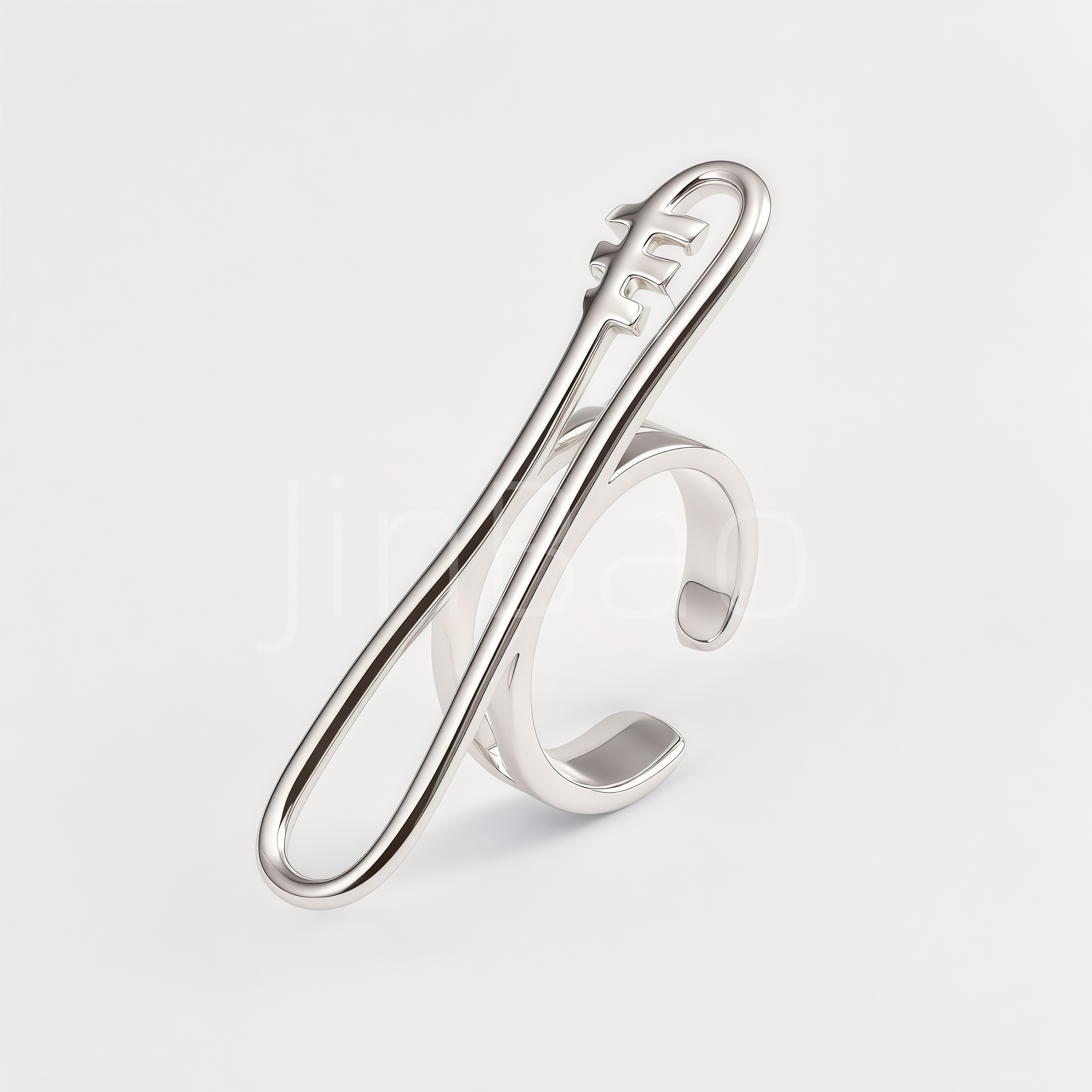 Oriental Style Xi Sign Long Curve Open Finger Ring for Women | E00500J