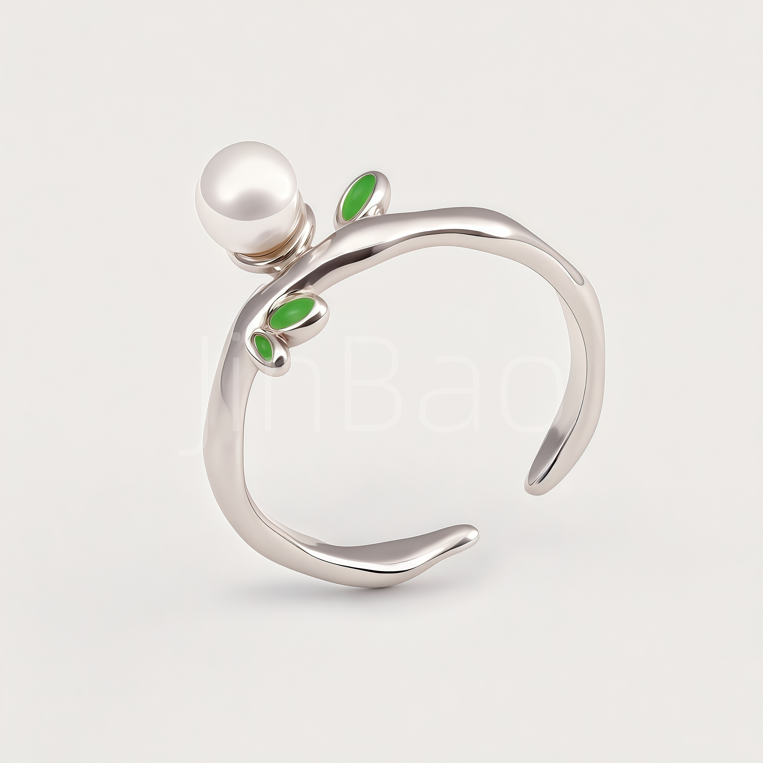 New Chinese Style Natural Branch Pearl Open Ring for Women | E00478