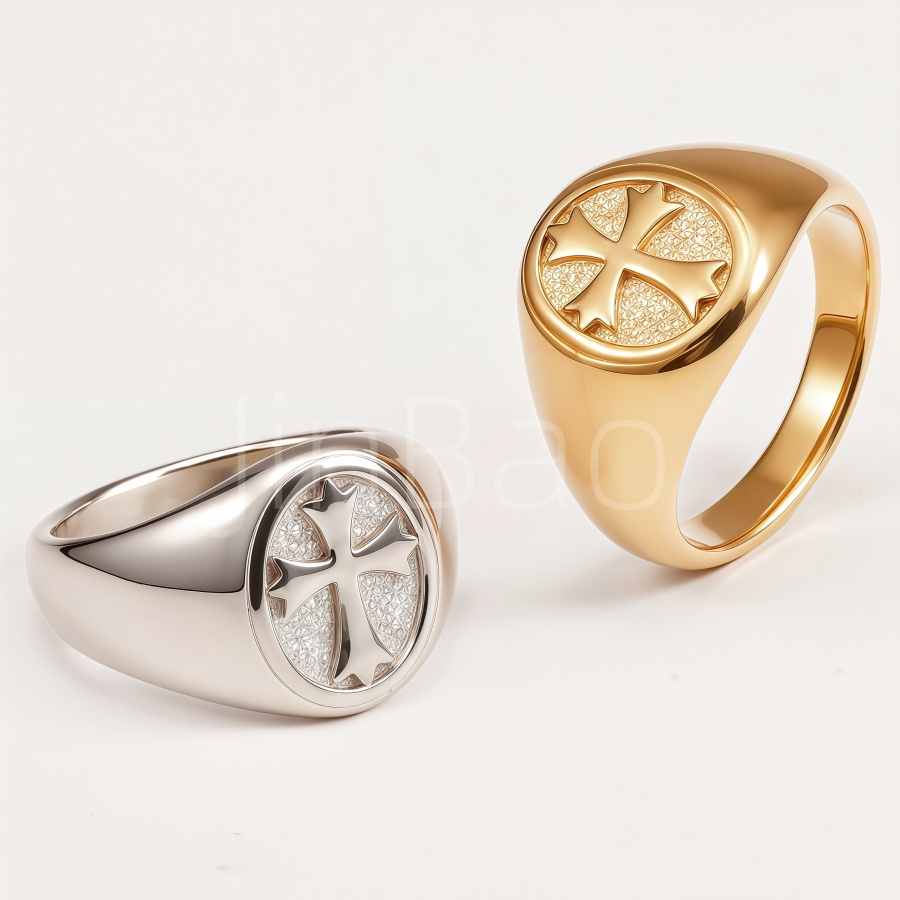 Vintage Knight Templar Cross Stainless Steel Men Ring | D0501