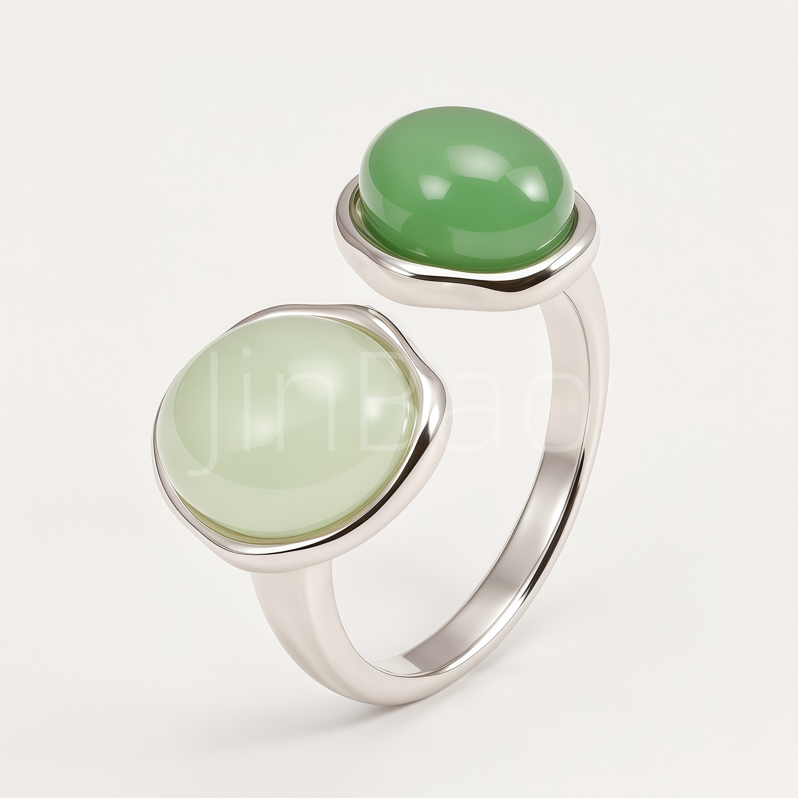 Twin Cabochon Minimalist Women Ring | N002824