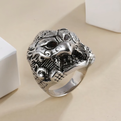 Eagle Head Stainless Steel Ring Men's Vintage Fashion Design | DZ1918-JinBaoJewerly