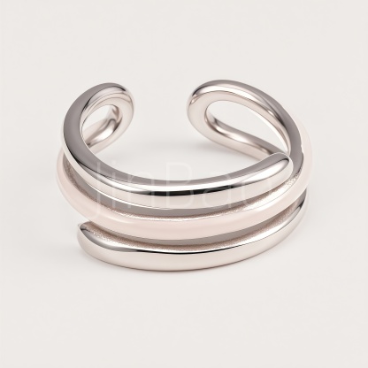 Dual Texture Triple Spiral Open Adjustable Ring | N00425