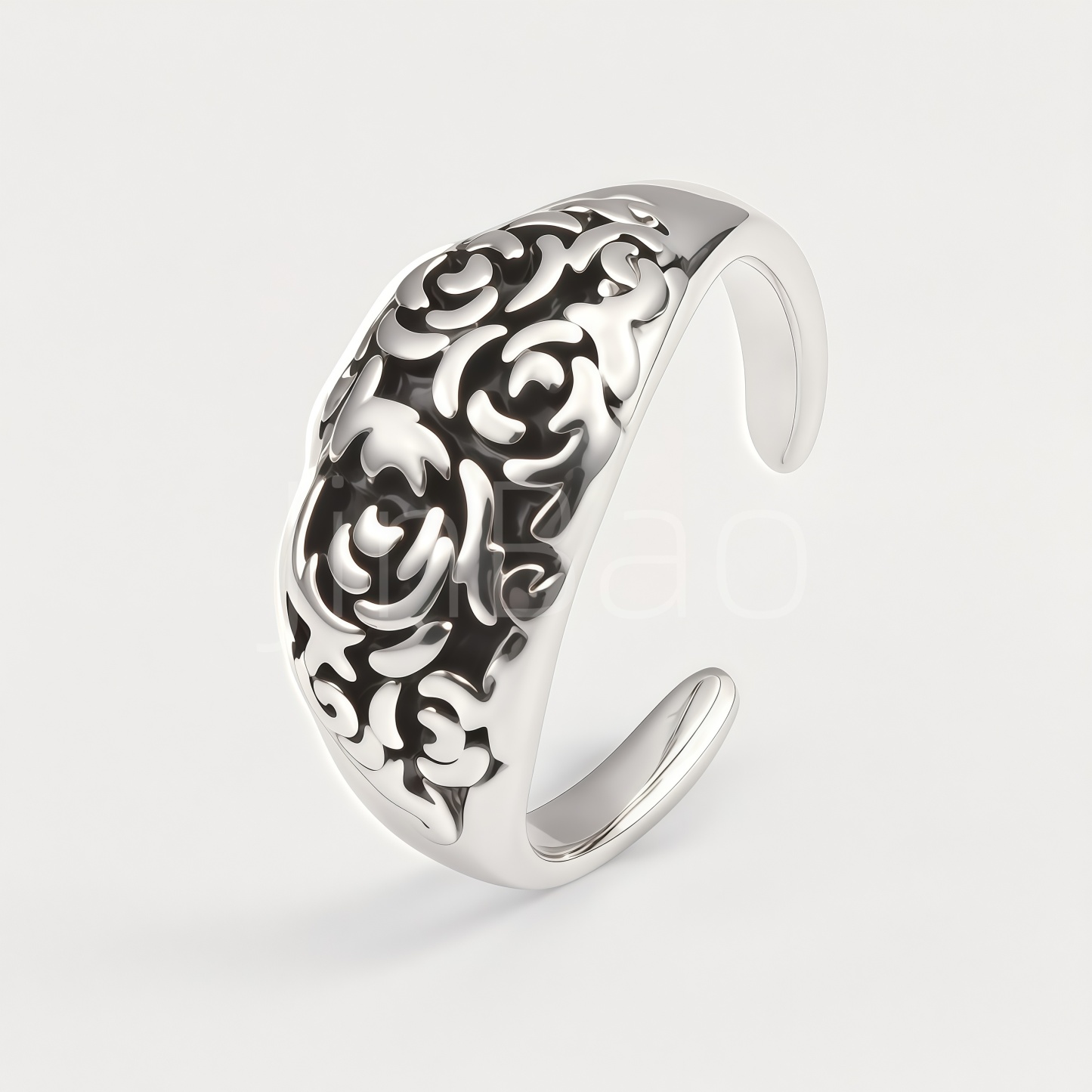 Mint Cream Enamel Open Adjustable Women Ring | N002844
