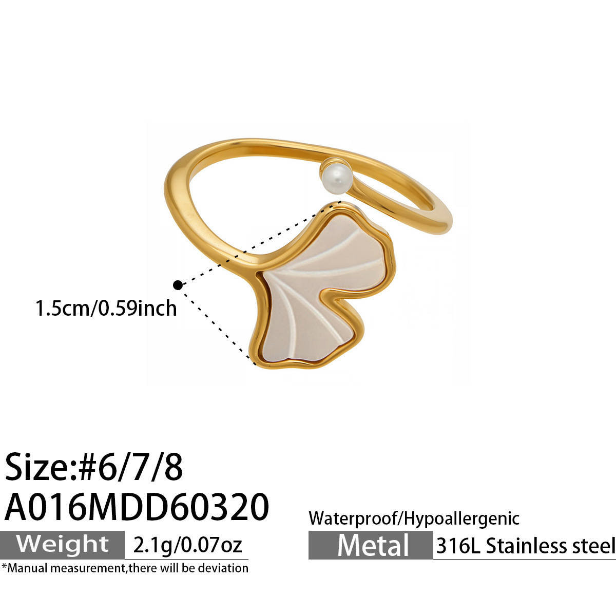 18k real gold, European and American fashion, best-selling cross-border ring