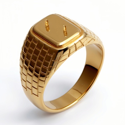 Geometric Woven Square Ring - Gold/Silver Trendy Outfit Piece | G003295-JinBaoJewerly