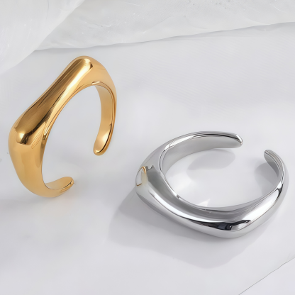 Elegant Simple Stainless Steel Curved Ring Women's Ring | G004076-JinBaoJewerly