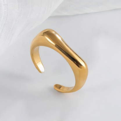 Elegant Simple Stainless Steel Curved Ring Women's Ring | G004076-JinBaoJewerly
