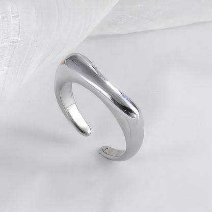 Elegant Simple Stainless Steel Curved Ring Women's Ring | G004076-JinBaoJewerly