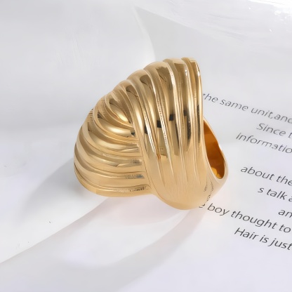 Elegant Spiral Pattern Stainless Steel Ring Women's Ring | ML044-JinBaoJewerly