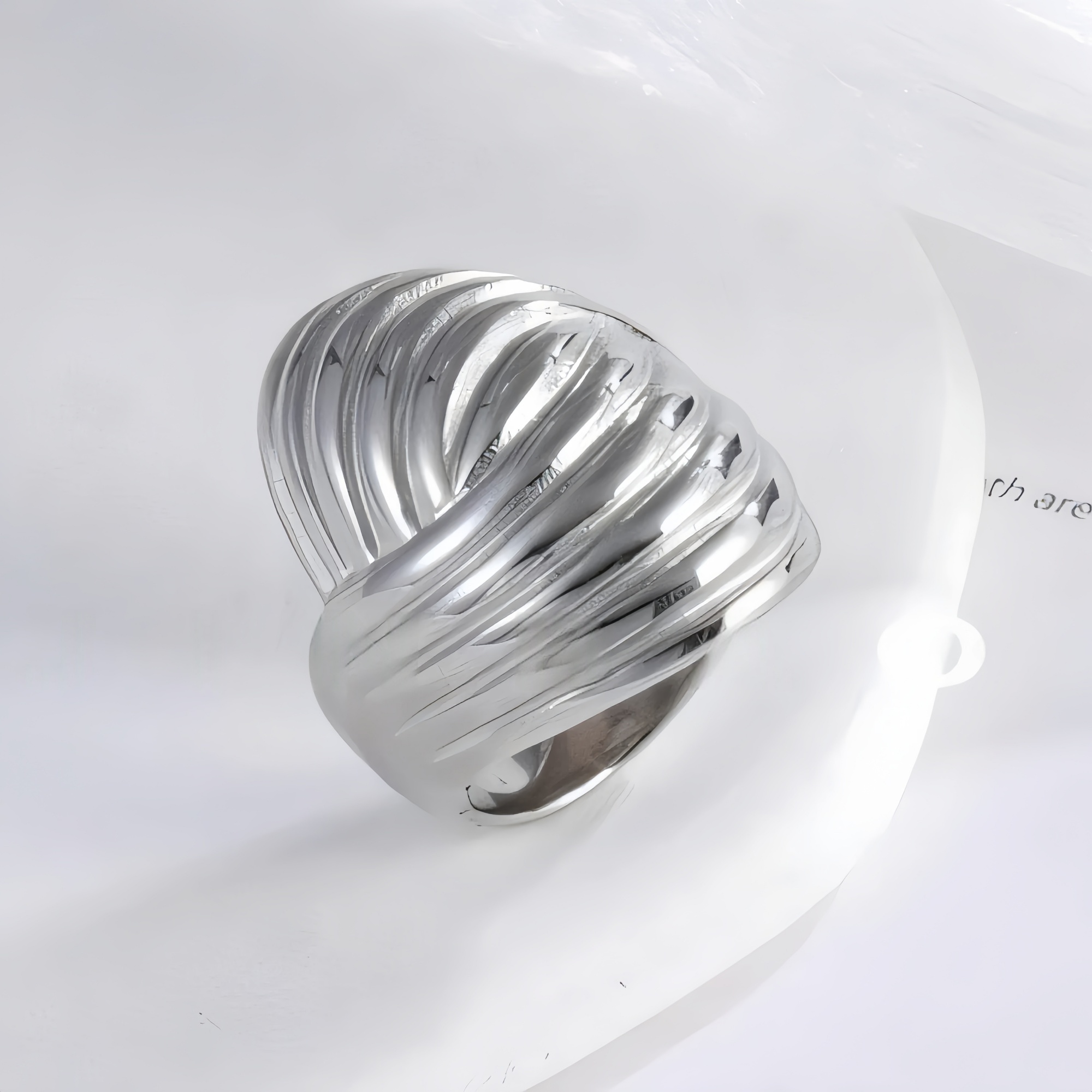 Elegant Spiral Pattern Stainless Steel Ring Women's Ring | ML044-JinBaoJewerly