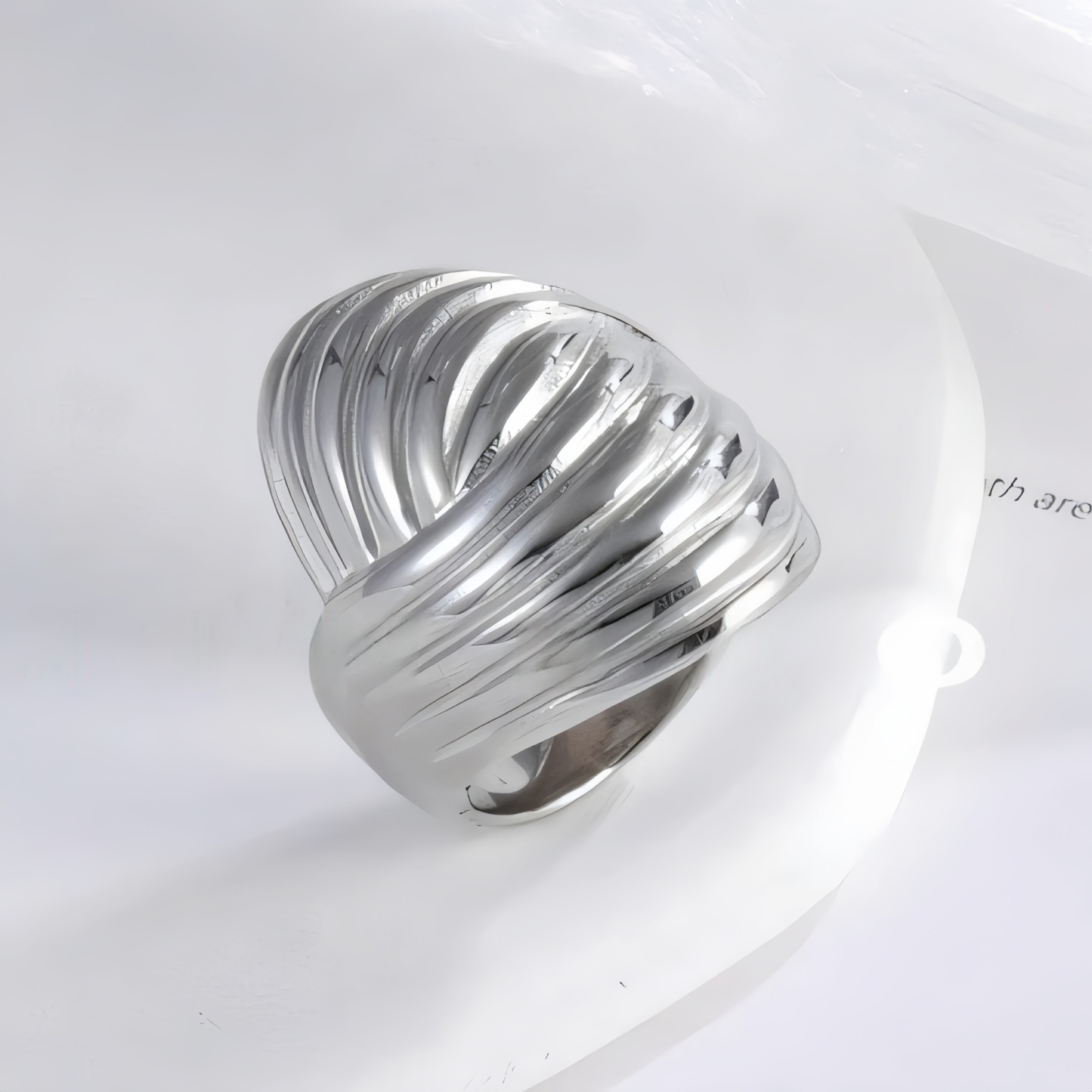 Elegant Spiral Pattern Stainless Steel Ring Women's Ring | ML044-JinBaoJewerly