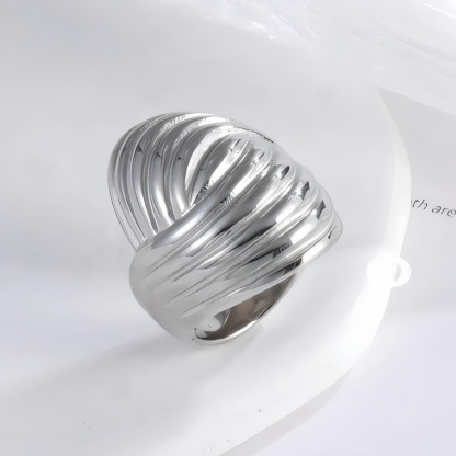 Elegant Spiral Pattern Stainless Steel Ring Women's Ring | ML044-JinBaoJewerly